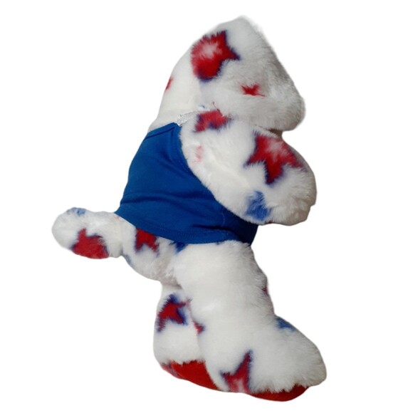 Build A Bear Stars Plush Puppy Stuffed Red White Blue Patriotic With Top15" - Picture 2 of 6